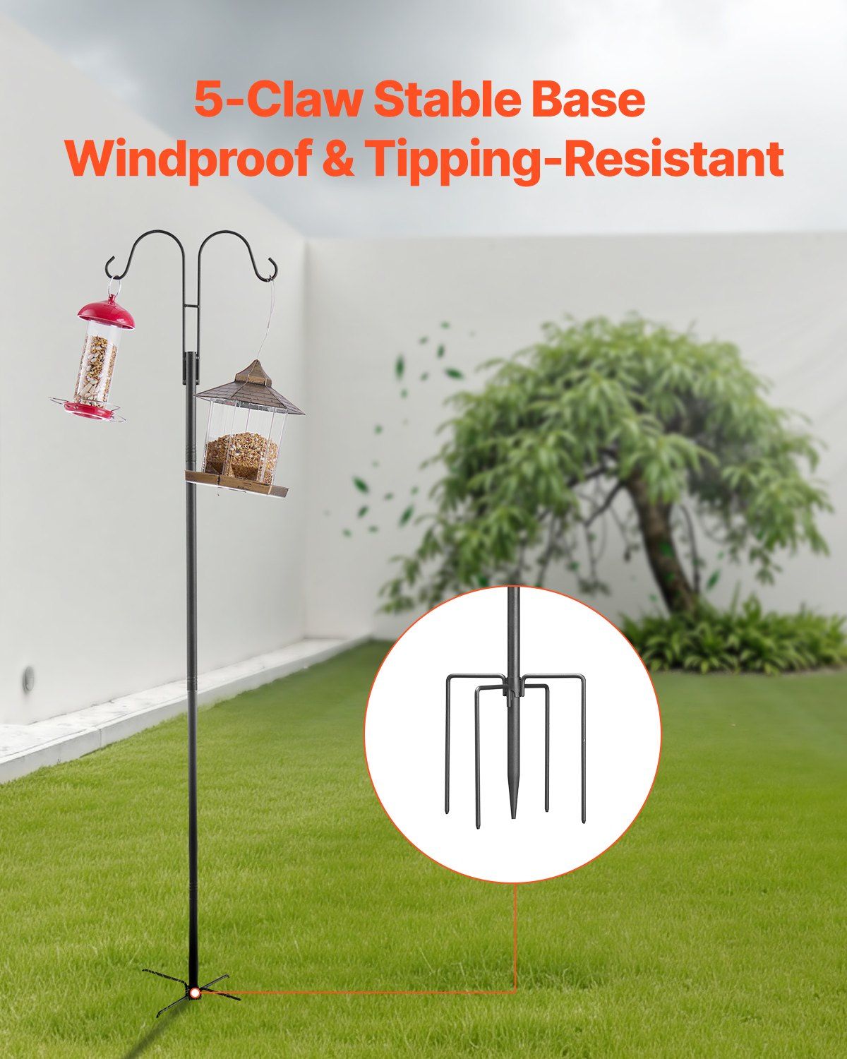 Double Shepherds Hooks for Outdoor, 8 Pack 2730 mm Heavy Duty Bird Feeder Pole, 19 mm Thick Garden Hooks for V952-WNGJSMYRGG10OUELN001V0