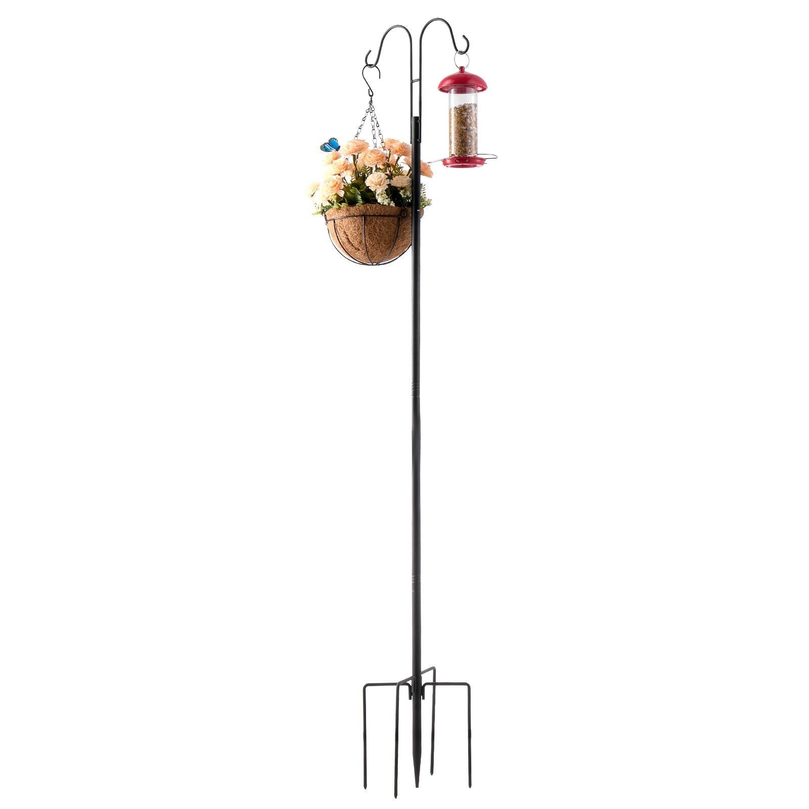 Double Shepherds Hooks for Outdoor, 8 Pack 1560 mm Heavy Duty Bird Feeder Pole, 19 mm Thick Garden Hooks for V952-WNGJSMYRGG60BN2LV001V0