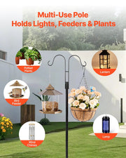 Double Shepherds Hooks for Outdoor, 8 Pack 1950 mm Heavy Duty Bird Feeder Pole, 19 mm Thick Garden Hooks for V952-WNGJSMYRGG76D79CC001V0
