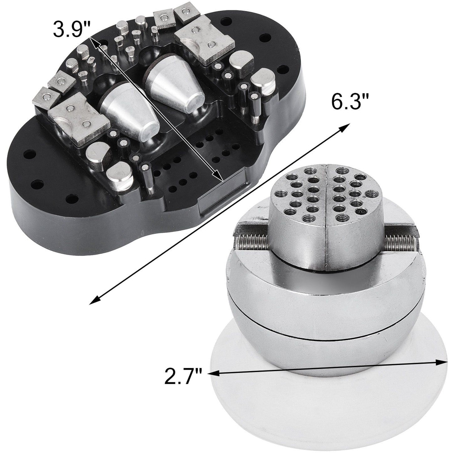 Ball Vise, 3" Engraving Setting Tool, 360 degrees Rotation Engraving Block Vise, 30 PCS Attachment Jewelry V952-WNXZSZGRS3YC00001V0
