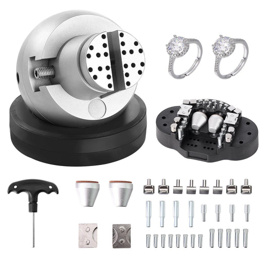 Ball Vise, 5" Engraving Setting Tool, 360 degrees Rotation Engraving Block Vise, 35 PCS Attachment Jewelry V952-WNXZSZYHDGW337TS8V0