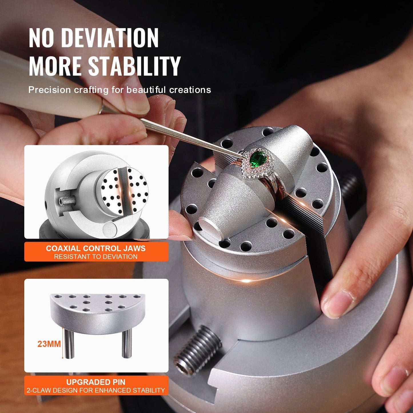 Ball Vise, 5" Engraving Setting Tool, 360 degrees Rotation Engraving Block Vise, 35 PCS Attachment Jewelry V952-WNXZSZYHDGW337TS8V0