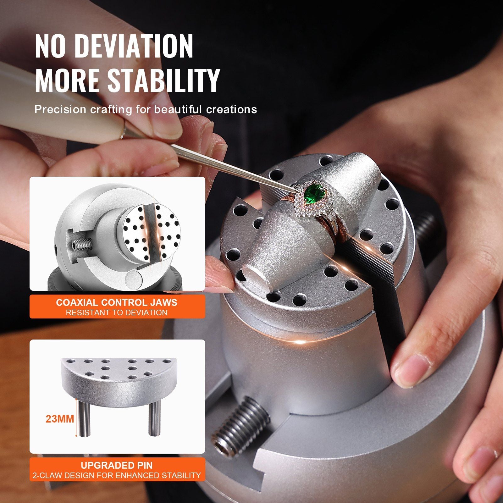 Ball Vise, 5" Engraving Setting Tool, 360 degrees Rotation Engraving Block Vise, 35 PCS Attachment Jewelry V952-WNXZSZYHDGW337TS8V0
