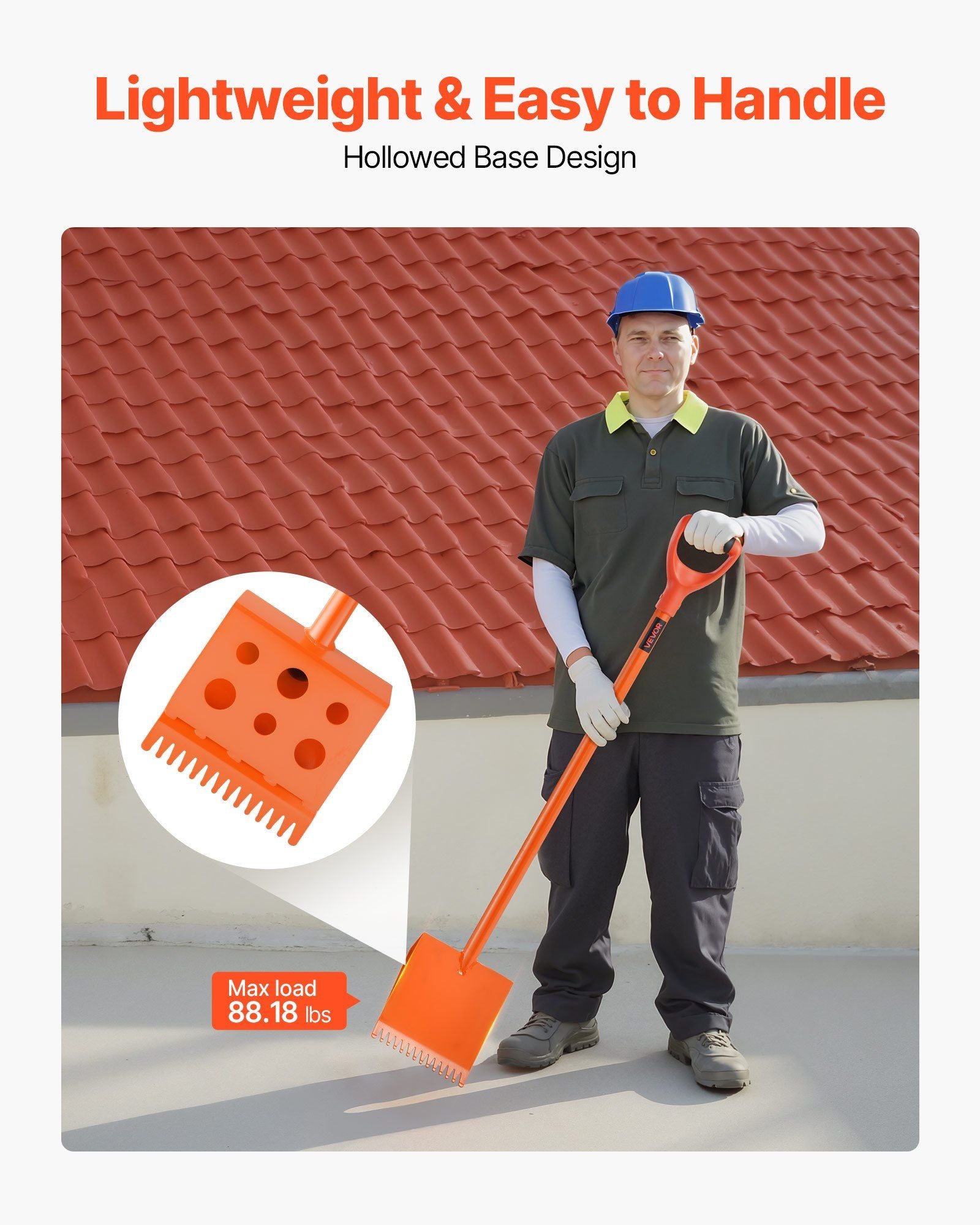 Shingle Shovel 2 Pack, D-Grip Handle Shingle Roof Ripper, High Hardness 45# Steel & Lightweight Easy Tearing V952-WPQCQ2PCS45HM4AUG001V0
