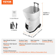 Tennis Ball Machine Automatic Portable Ball Launcher Training Practice V952-WQFQJYX06JCKSGF84V3