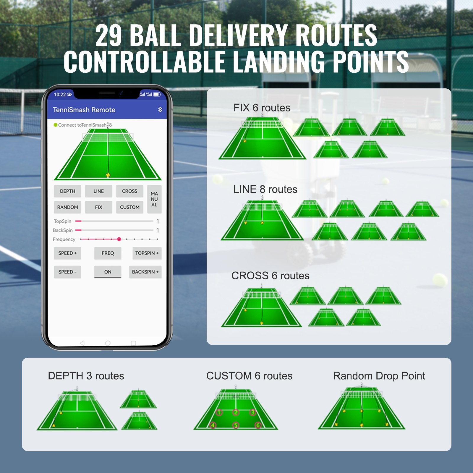 Tennis Ball Machine Automatic Portable Ball Launcher Training Practice V952-WQFQJYX08JJKK5U4SV3