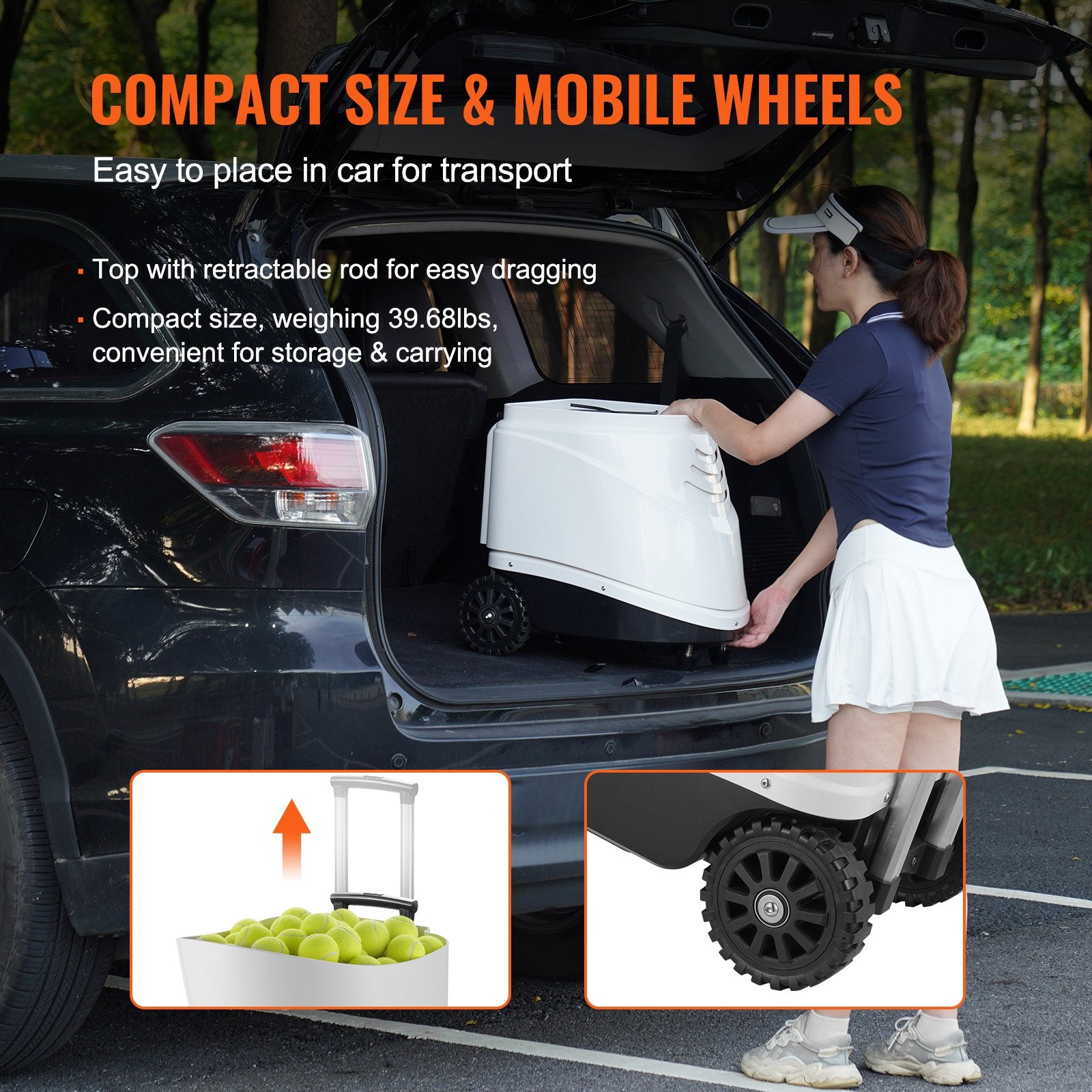 Tennis Ball Machine Automatic Portable Ball Launcher Training Practice V952-WQFQJYX08JJKK5U4SV3