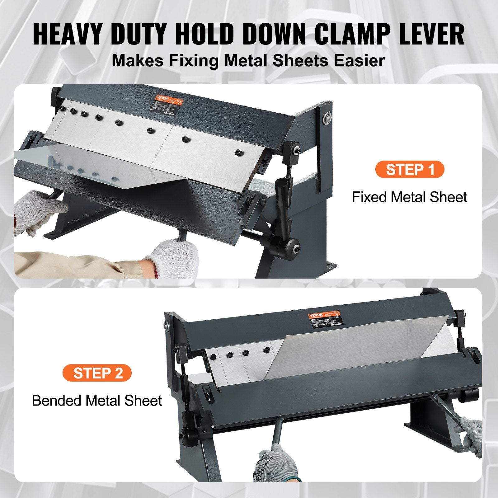 Box and Pan Brake, 610 +/- 10 mm, 0-130 Degrees Sheet Metal Bending Brake, Portable Metal Bender with 20 V952-WQZDQ24YC20GZ75I8V0