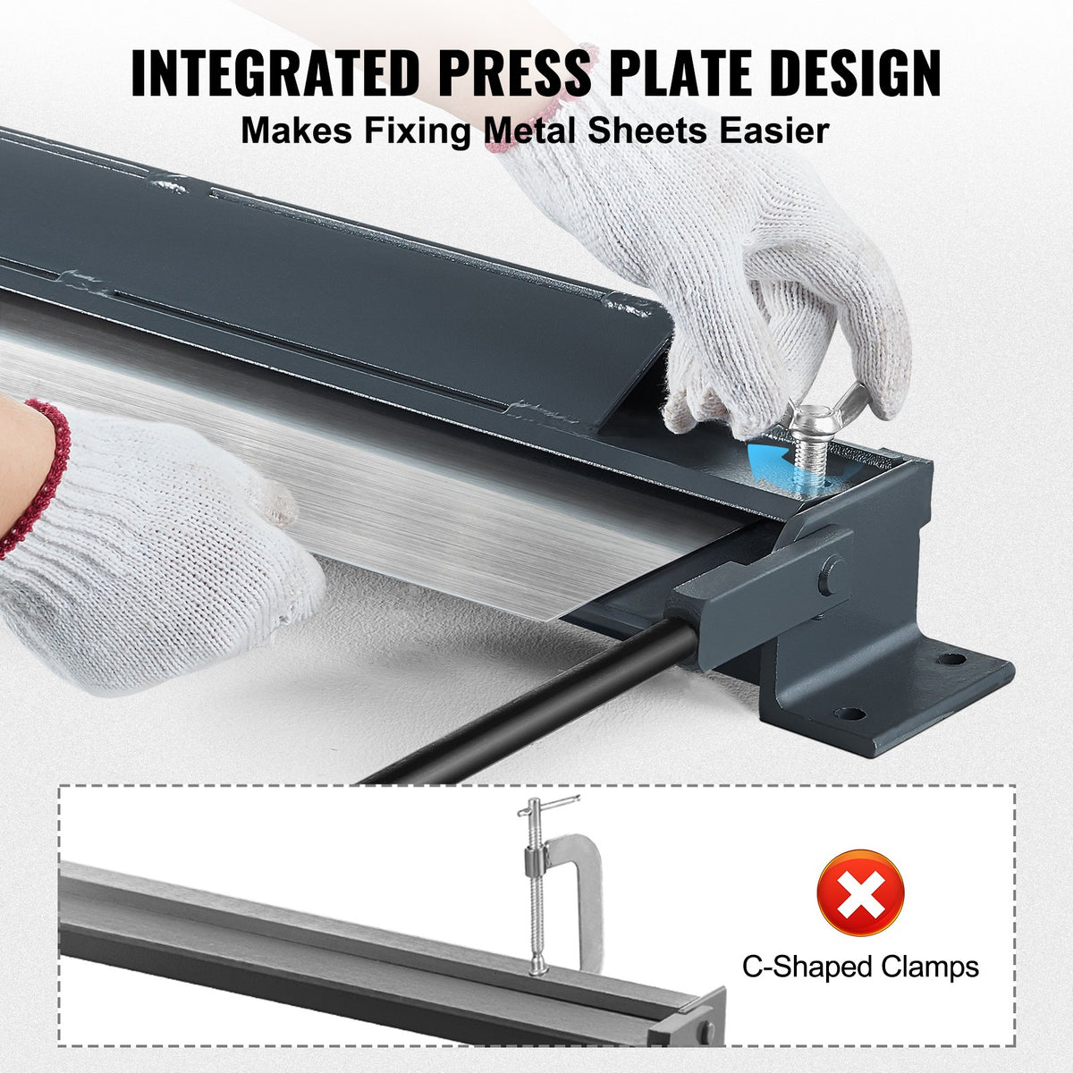 Box and Pan Brake, 1220 mm +/- 15 mm, 0-130 Degrees Sheet Metal Bending Brake, Portable Mini Metal Bender V952-WQZDQ48YC20GX38GOV0