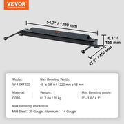 Box and Pan Brake, 1220 mm +/- 15 mm, 0-130 Degrees Sheet Metal Bending Brake, Portable Mini Metal Bender V952-WQZDQ48YC20GX38GOV0