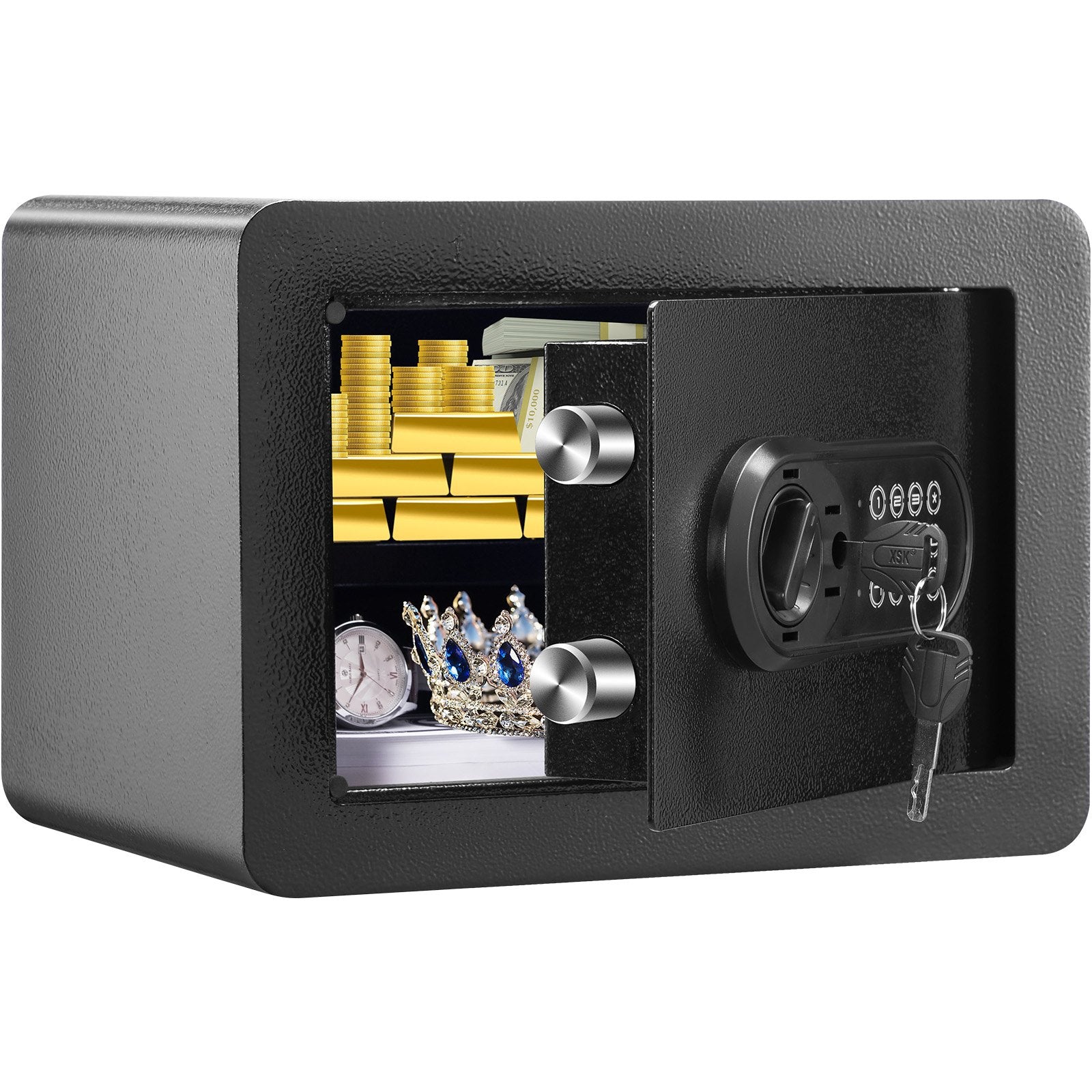 Safe, 0.5 Cubic Feet Home Safe, Steel Security Safe with Digital Keypad and 2 Keys, Wall-Mounted Cabinet Safe V952-WSBXJHSWSLF05IINNV0