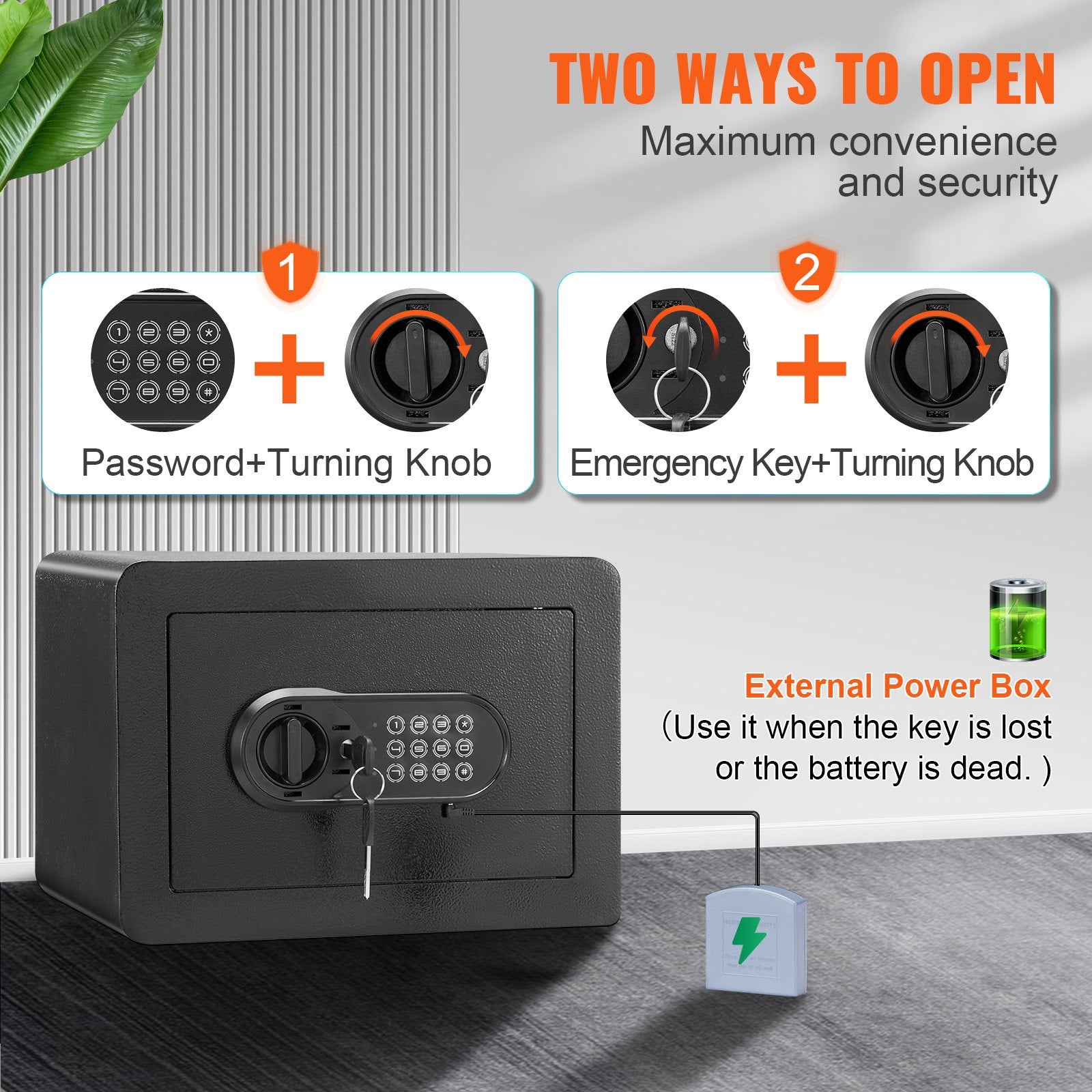 Safe, 0.5 Cubic Feet Home Safe, Steel Security Safe with Digital Keypad and 2 Keys, Wall-Mounted Cabinet Safe V952-WSBXJHSWSLF05IINNV0