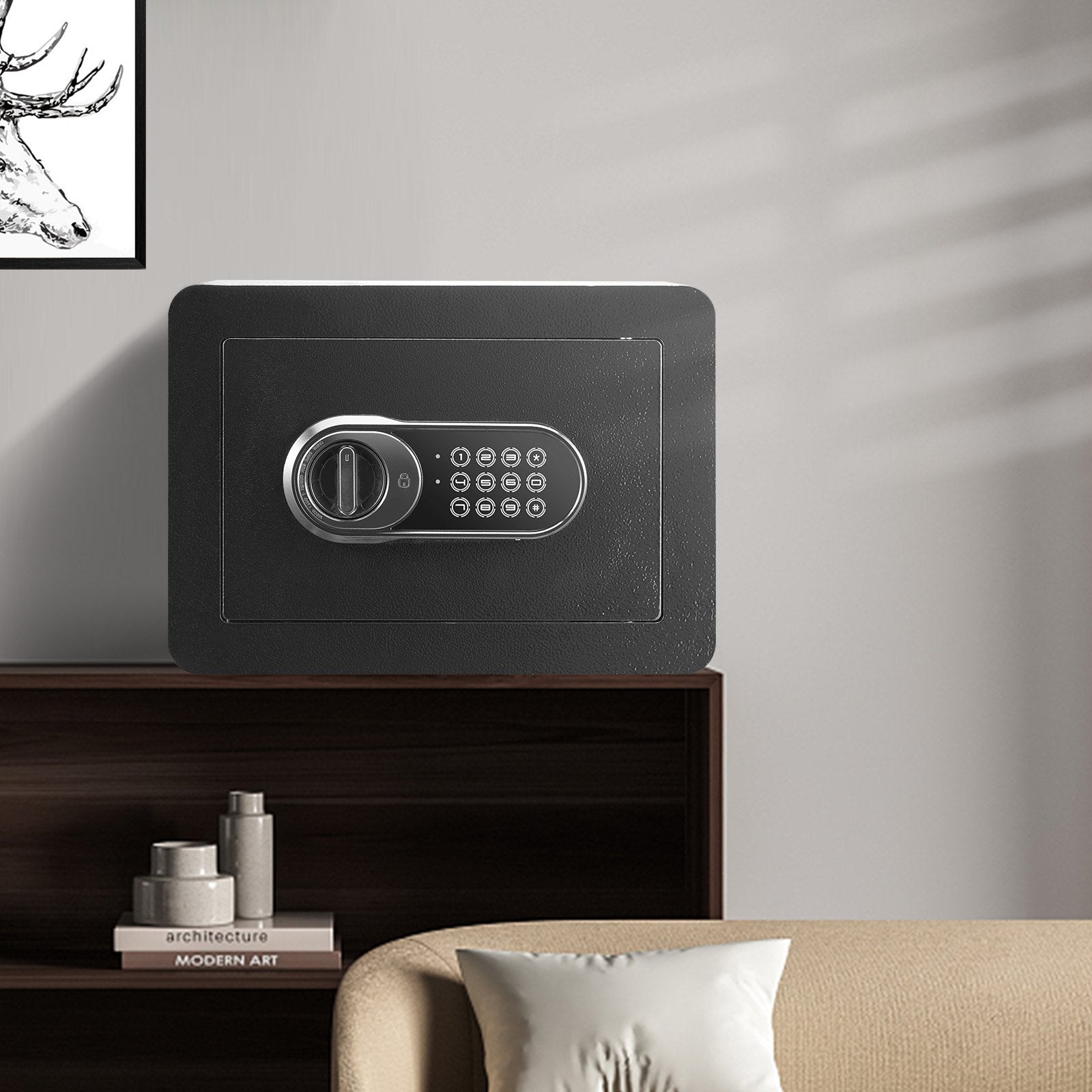 Safe, 0.5 Cubic Feet Home Safe, Steel Security Safe with Digital Keypad and 2 Keys, Wall-Mounted Cabinet Safe V952-WSBXJHSWSLF05IINNV0