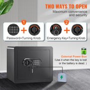 Safe 1.2 Cubic Feet Home Safe Steel for Cash Gold 15.8x11.8x13.8 inch V952-WSBXJHSWSLF12DSJDV0