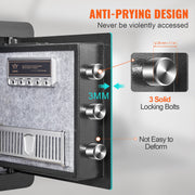 Safe 1.2 Cubic Feet Home Safe Steel for Cash Gold 15.8x11.8x13.8 inch V952-WSBXJHSWSLF12DSJDV0