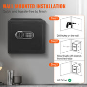 Safe 1.2 Cubic Feet Home Safe Steel for Cash Gold 15.8x11.8x13.8 inch V952-WSBXJHSWSLF12DSJDV0