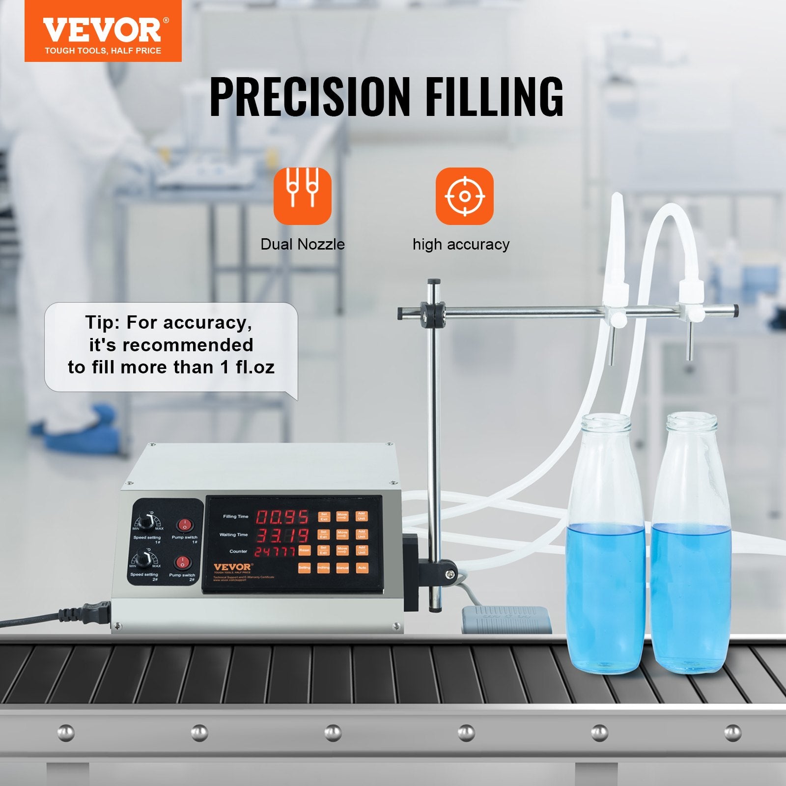 Liquid Filling Machine, 10-4000ml Filling Capacity, Automatic Bottle Filler Machine Bottling Machine Digital V952-WSDBGYGZJ34LIT0A5V3