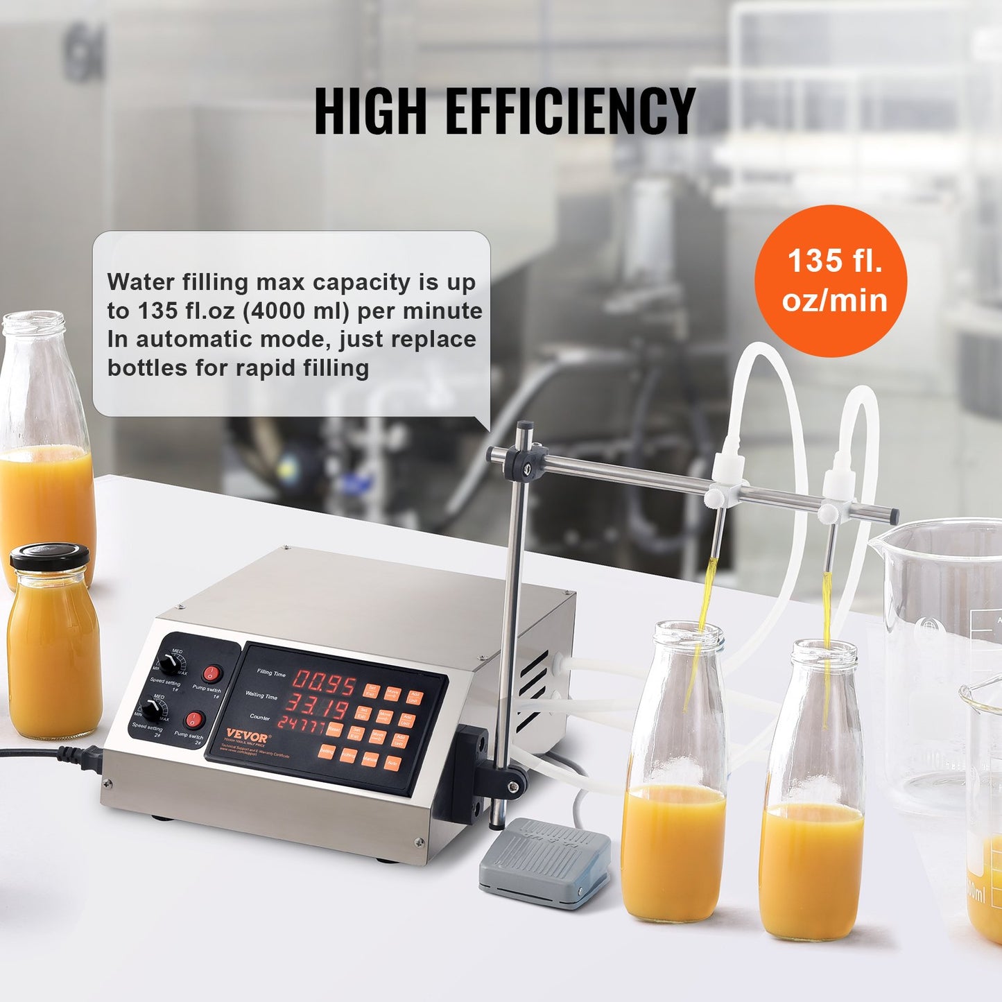 Liquid Filling Machine, 10-4000ml Filling Capacity, Automatic Bottle Filler Machine Bottling Machine Digital V952-WSDBGYGZJ34LIT0A5V3