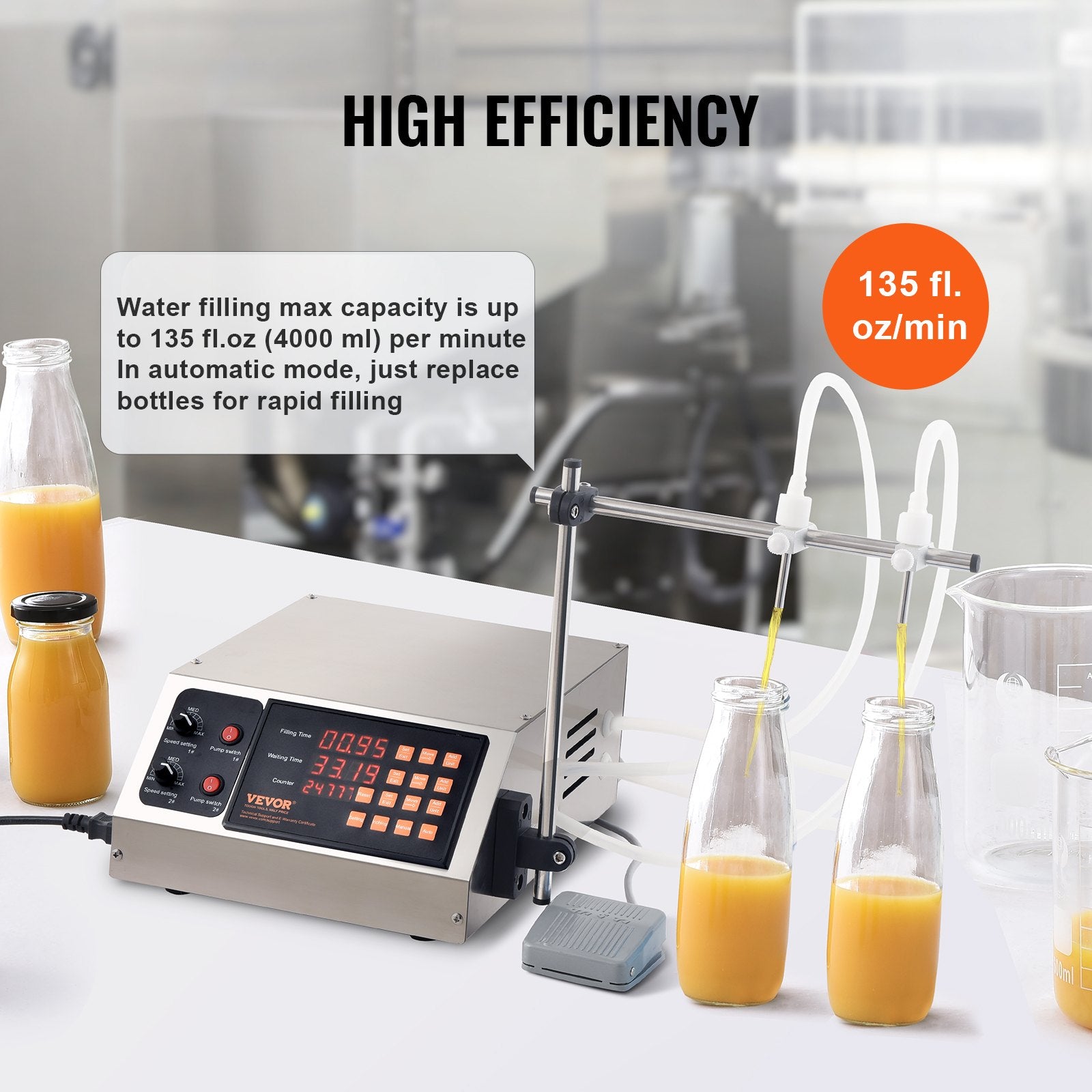 Liquid Filling Machine, 10-4000ml Filling Capacity, Automatic Bottle Filler Machine Bottling Machine Digital V952-WSDBGYGZJ34LIT0A5V3
