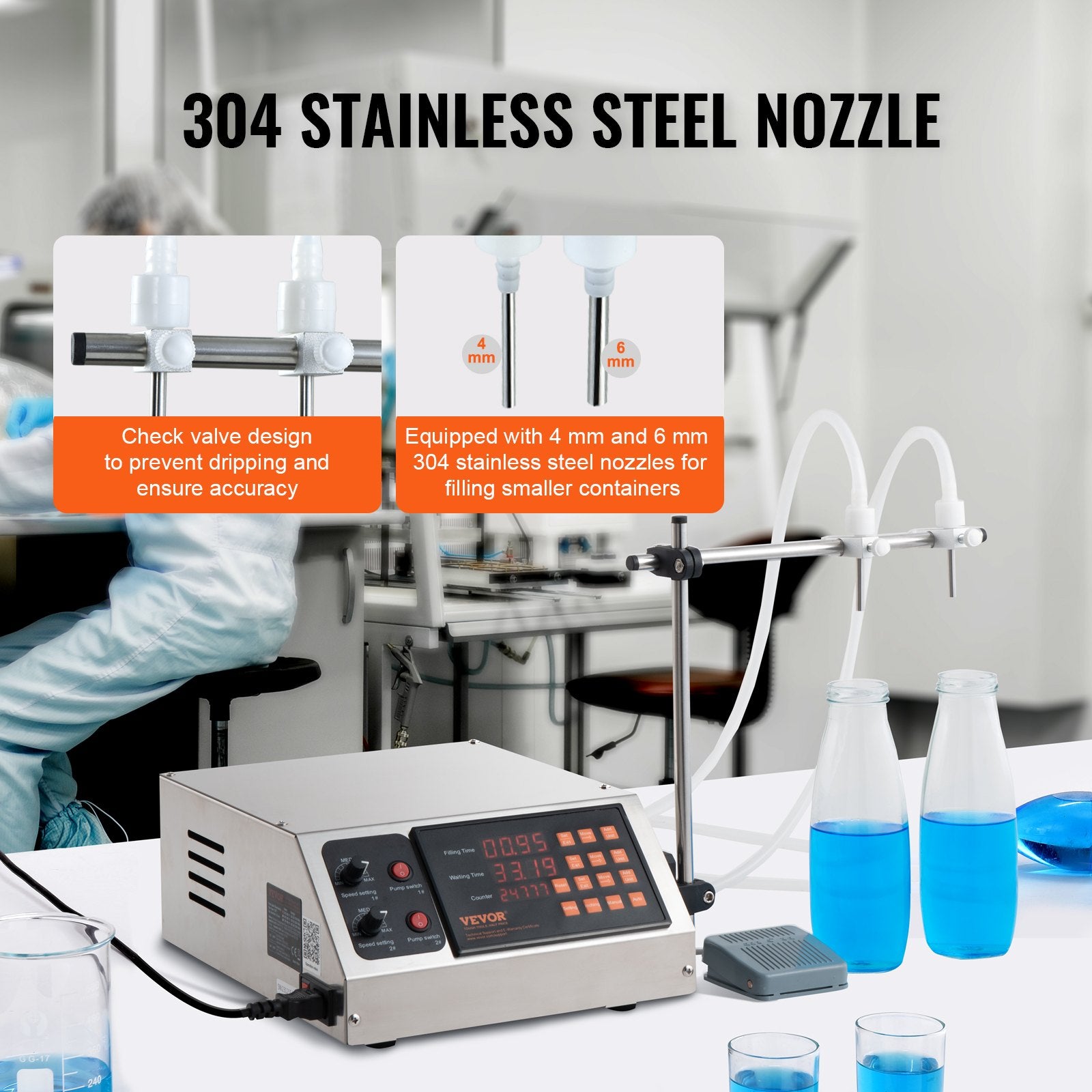 Liquid Filling Machine, 10-4000ml Filling Capacity, Automatic Bottle Filler Machine Bottling Machine Digital V952-WSDBGYGZJ34LIT0A5V3
