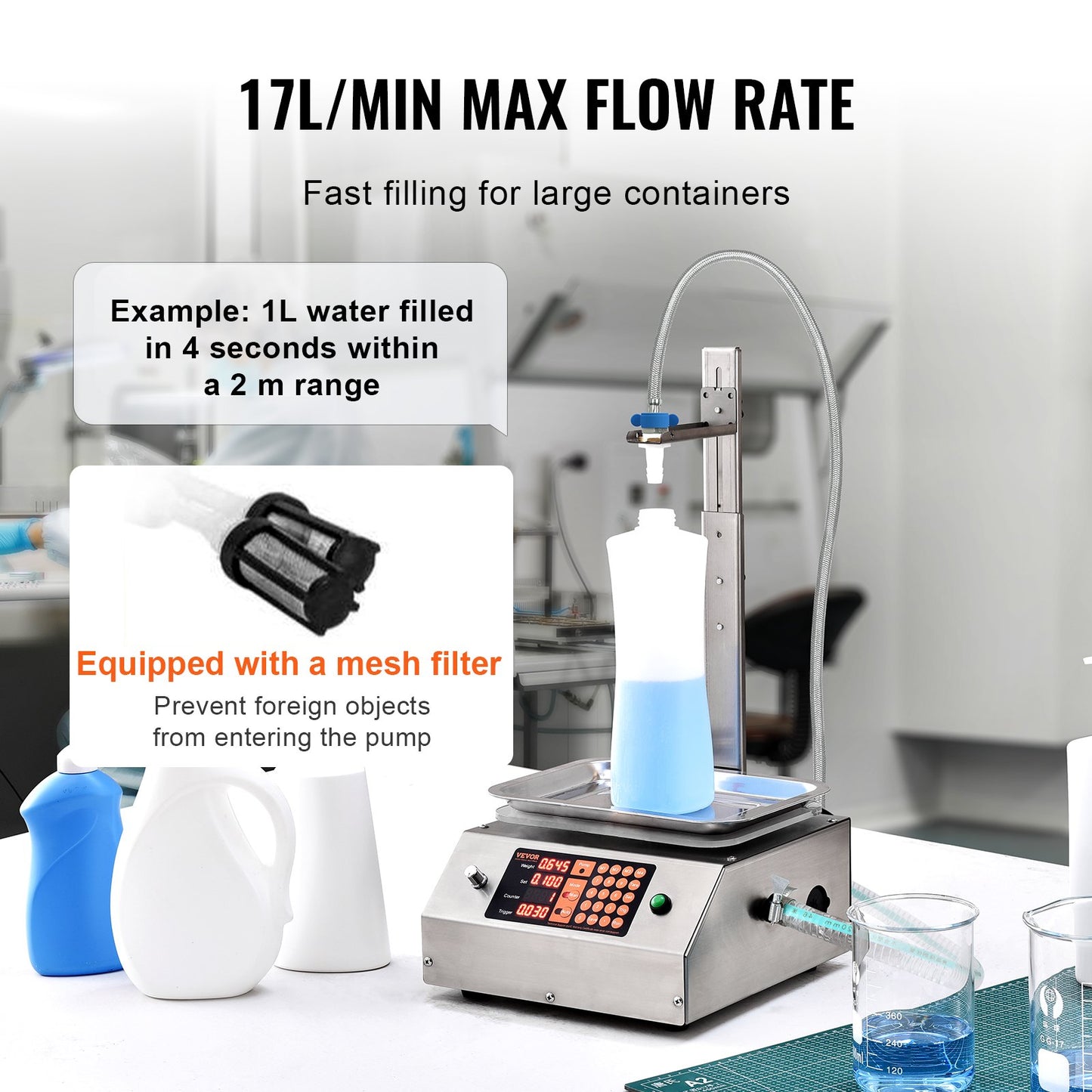 Liquid Filling Machine, 30-15000 g Weighing Capacity, Automatic Bottle Filler Machine Bottling Machine V952-WSDBGYGZJGMBTKOXGV3