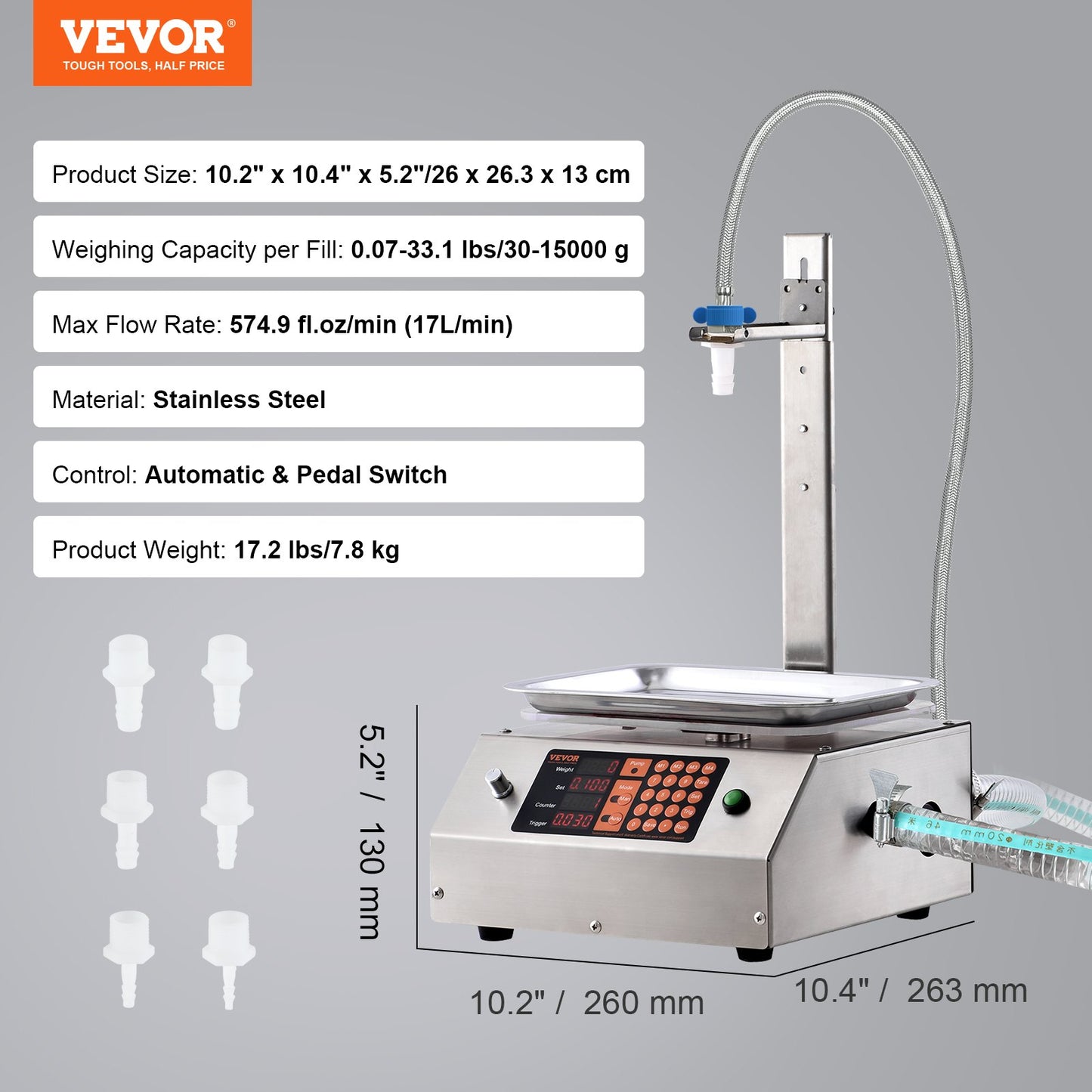 Liquid Filling Machine, 30-15000 g Weighing Capacity, Automatic Bottle Filler Machine Bottling Machine V952-WSDBGYGZJGMBTKOXGV3