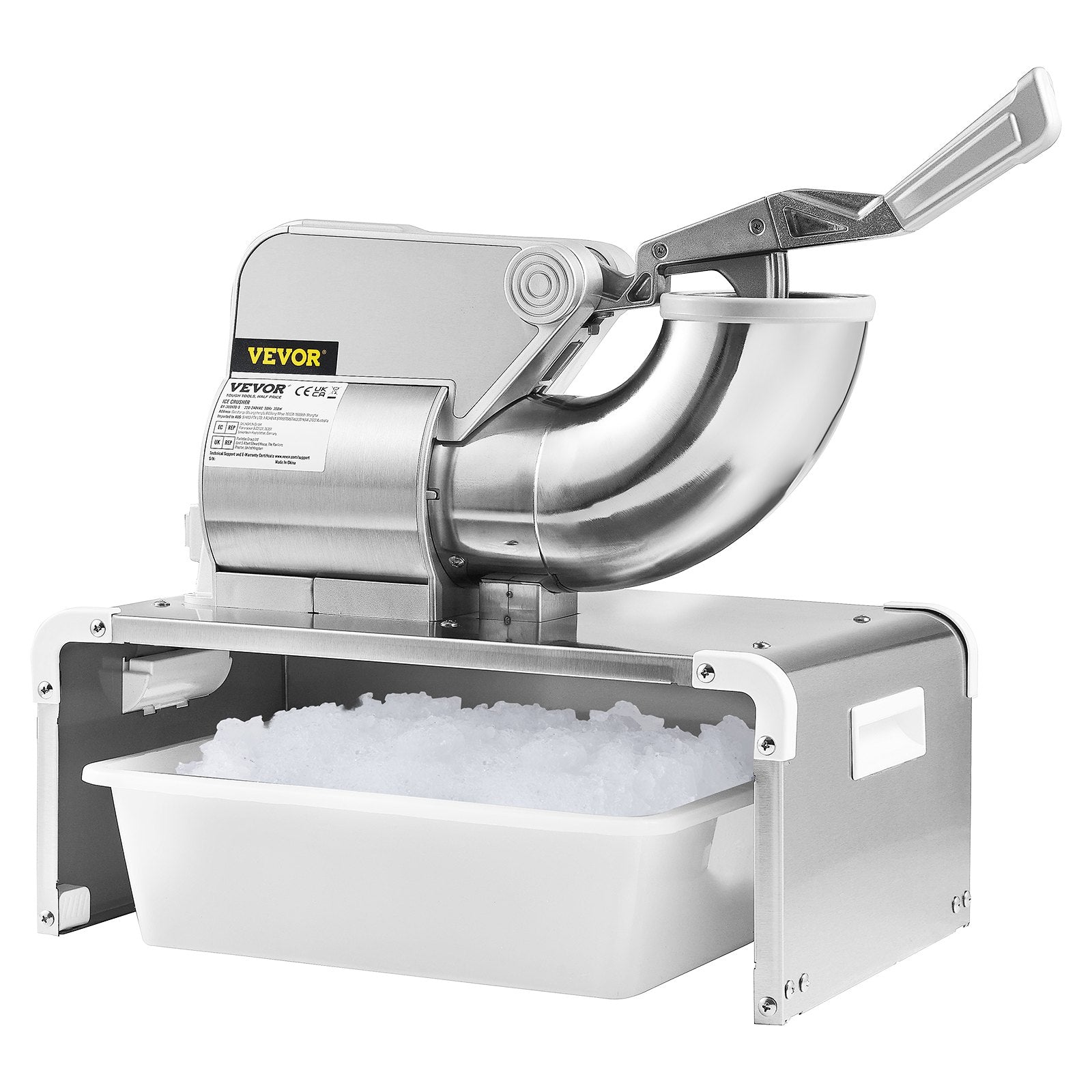 Commercial Ice Shaver Crusher, 661lbs Per Hour Electric Snow Cone Maker, 350W Shaved Ice Machine with Dual V952-WSDSLPBXG110VDAN2V3