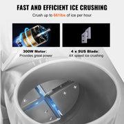 Commercial Ice Shaver Crusher, 661lbs Per Hour Electric Snow Cone Maker, 350W Shaved Ice Machine with Dual V952-WSDSLPBXG110VDAN2V3