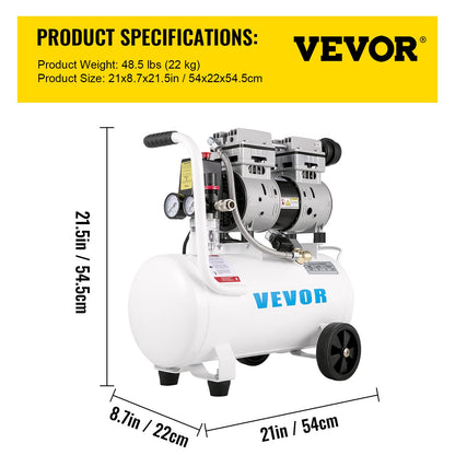 Air Compressor 6.6 Gallon, Portable Air Compressor 1 HP, Oil Free Air Compressor Steel Tank 750W, Pancake Air V952-WSKYJ750-25L00001V3