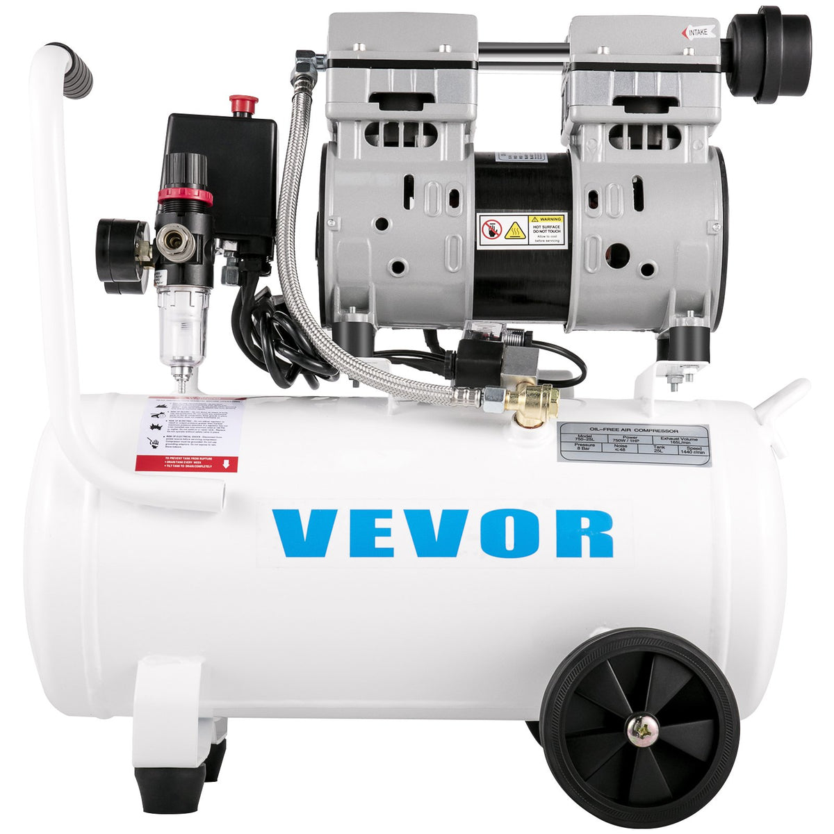 Air Compressor 6.6 Gallon, Portable Air Compressor 1 HP, Oil Free Air Compressor Steel Tank 750W, Pancake Air V952-WSKYJ750-25L00001V3