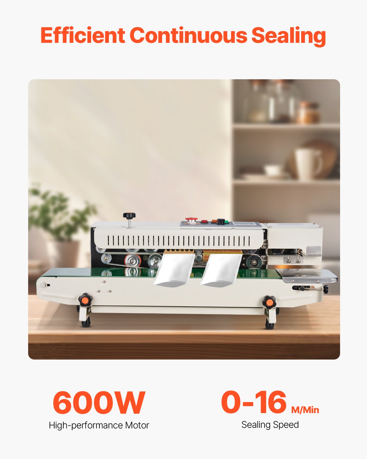 Continuous Bag Band Sealing Machine, 6-12 mm Seal Width, Horizontal Band Sealer Machine with Digital V952-WSLXFKJTBPQBCF313V3