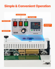 Continuous Bag Band Sealing Machine, 6-12 mm Seal Width, Horizontal Band Sealer Machine with Digital V952-WSLXFKJTBPQBCF313V3