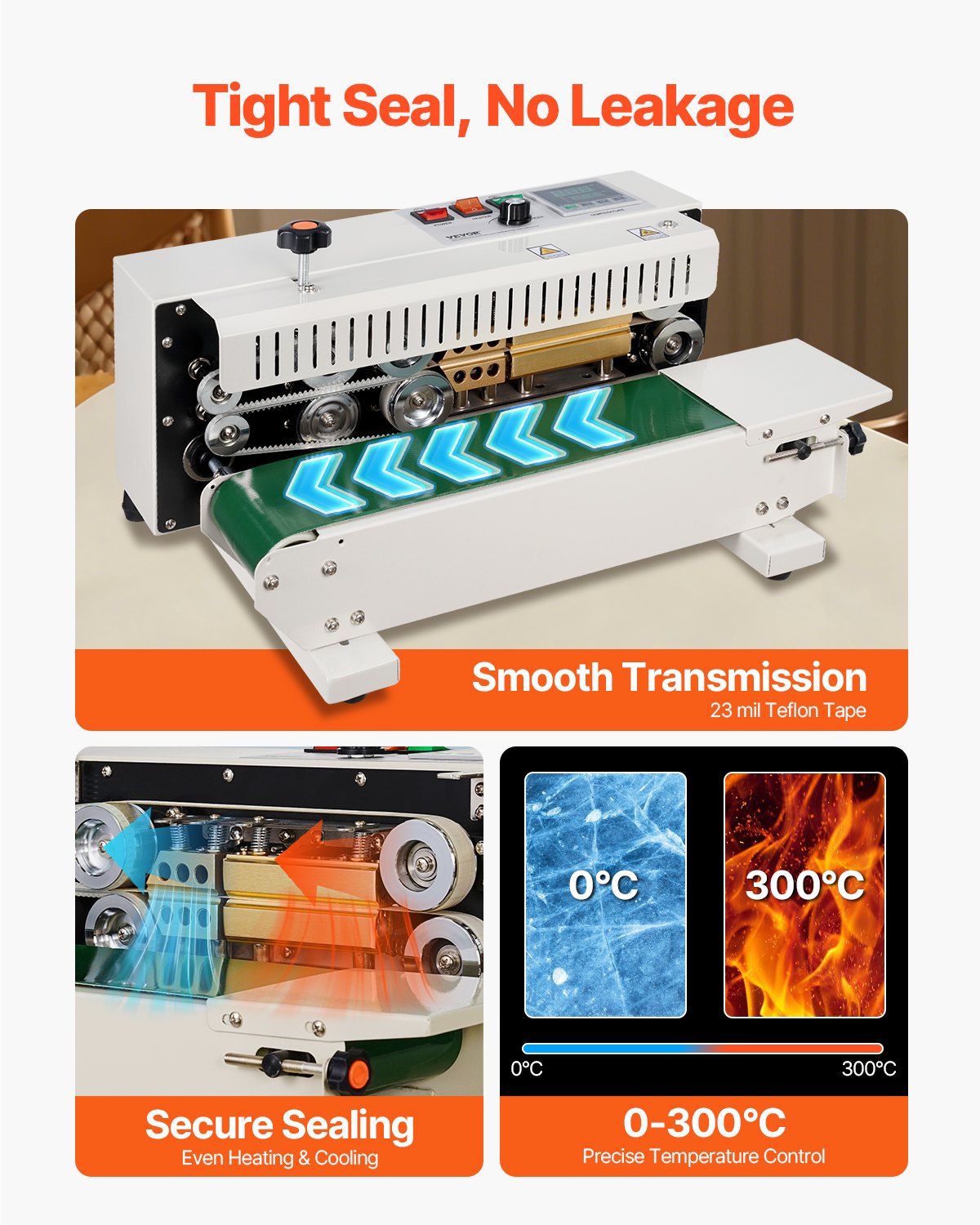 Continuous Bag Band Sealing Machine, 6-12 mm Seal Width, Horizontal Band Sealer Machine with Digital V952-WSLXFKJTBPQBL6VXIV3