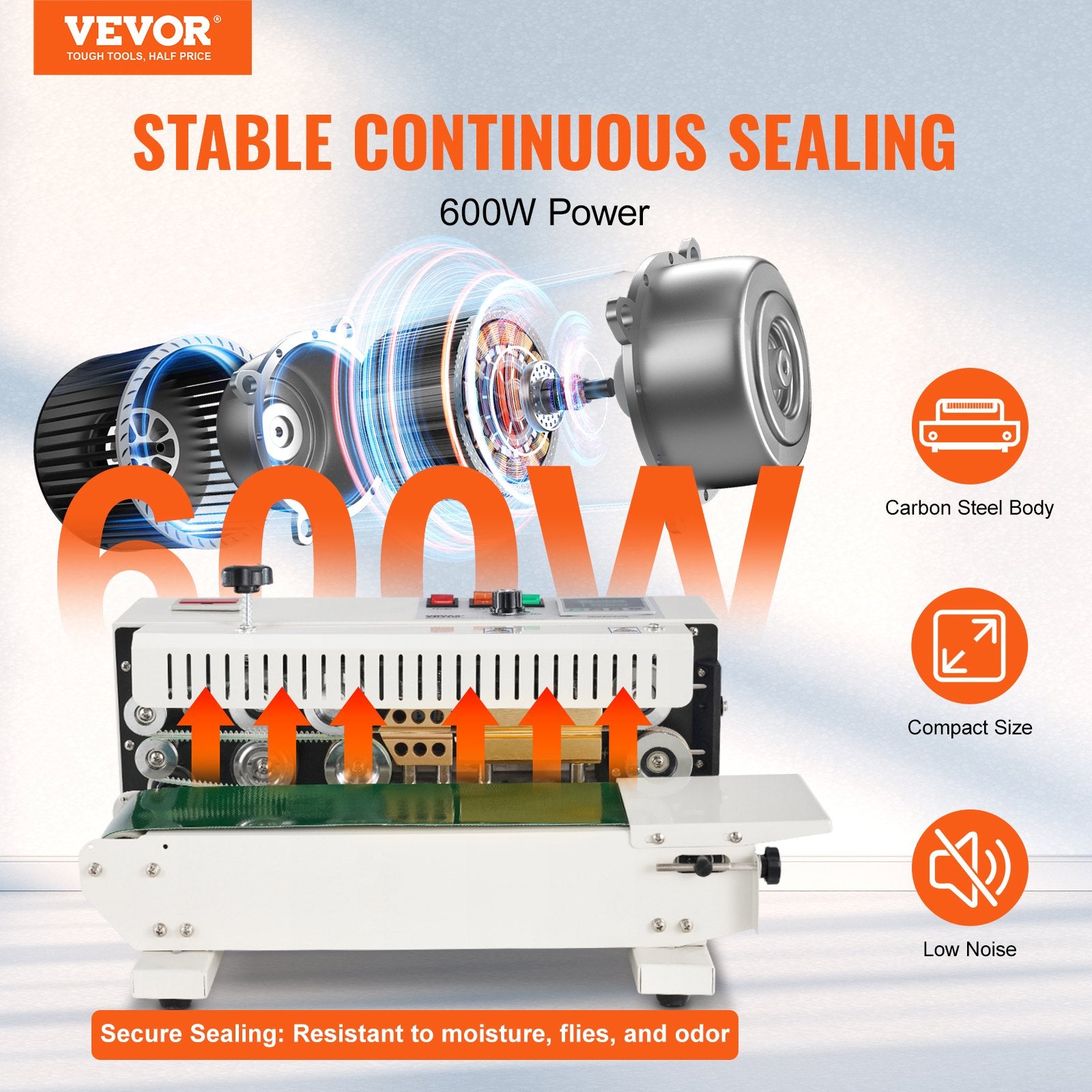 Continuous Bag Band Sealing Machine Horizontal Band Sealer Count Function V952-WSLXFKJTBPQDE7R69V3