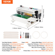 Continuous Bag Band Sealing Machine Horizontal Band Sealer Count Function V952-WSLXFKJTBPQDE7R69V3