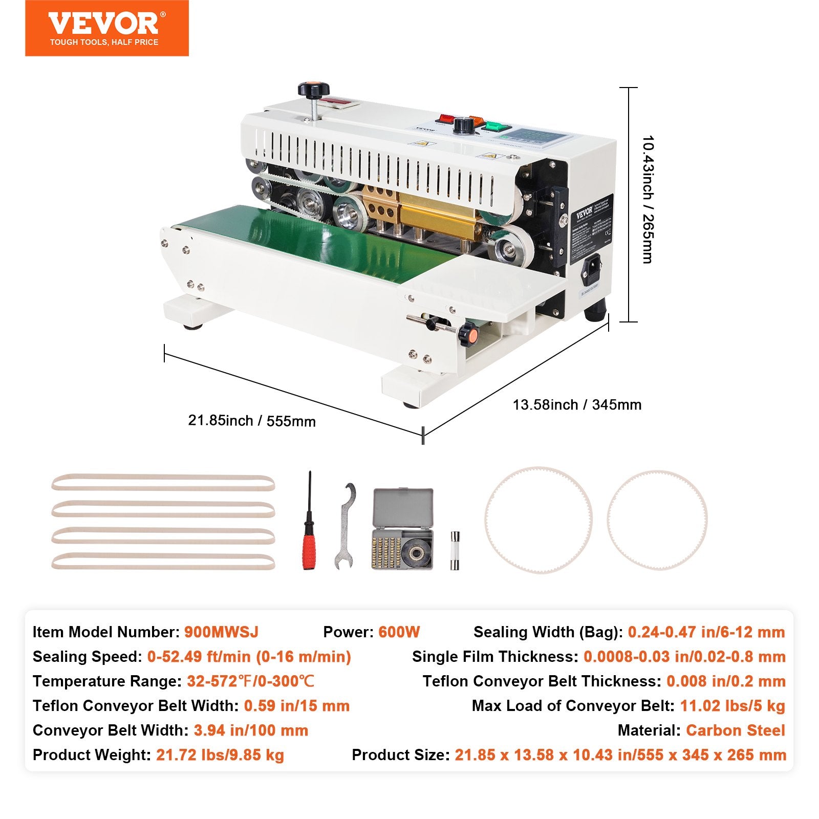 Continuous Bag Band Sealing Machine Horizontal Band Sealer Count Function V952-WSLXFKJTBPQDE7R69V3