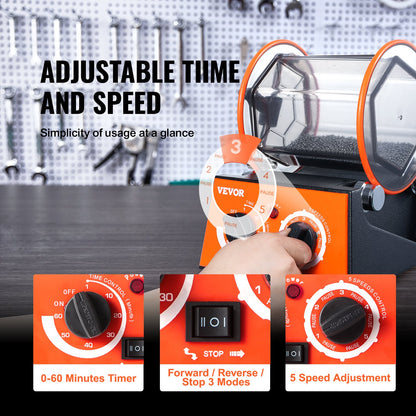 3kg Rotary Tumbler Surface Polisher Jewelry Polish Finish Machine Gem DIY V952-WSPGJCSSDK3KGRAXPV3