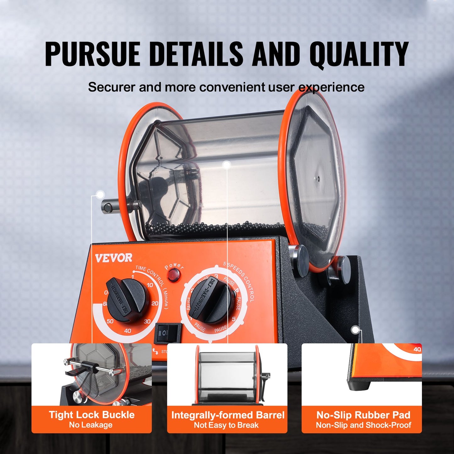 3kg Rotary Tumbler Surface Polisher Jewelry Polish Finish Machine Gem DIY V952-WSPGJCSSDK3KGRAXPV3