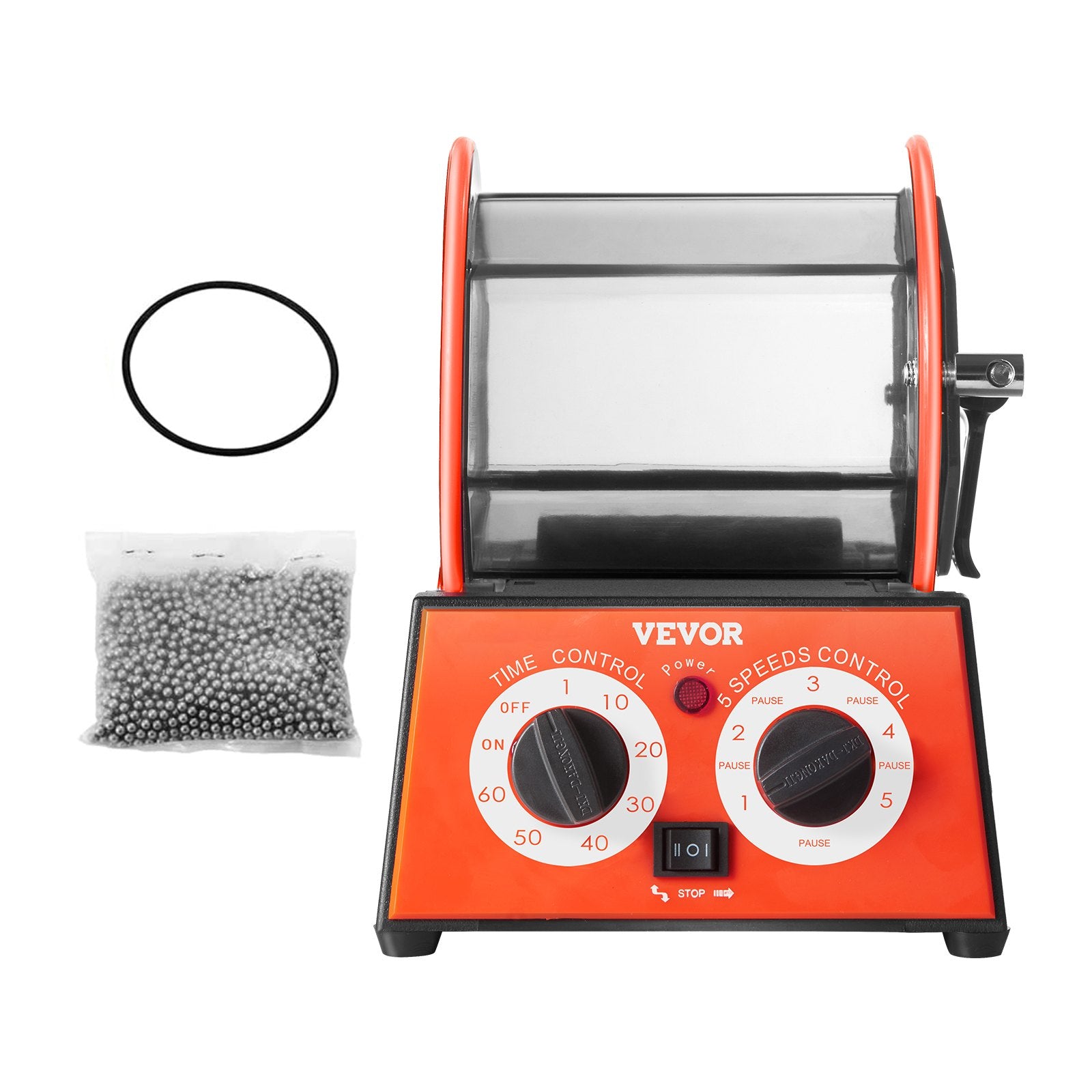 Jewelry Polisher Tumbler, 11lbs/5kg Capacity Mini Rotary Tumbler Machine with 0-60 Minutes Timer, 5 Speeds V952-WSPGJCSSDK5KG4QEZV3