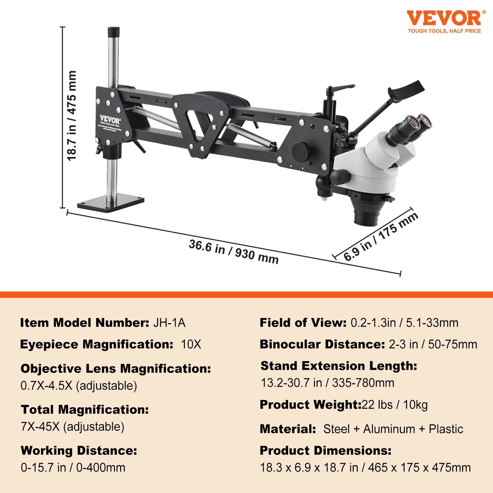 Multi-Directional Microscope with Spring Bracket, 7X-45X Magnification Jewelry Microscope, Micro Jewelry V952-WXQJTZHXD000Y8NAOV9