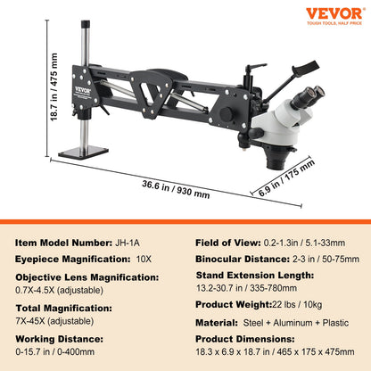 Multi-Directional Microscope with Spring Bracket, 7X-45X Magnification Jewelry Microscope, Micro Jewelry V952-WXQJTZHXD000Y8NAOV9