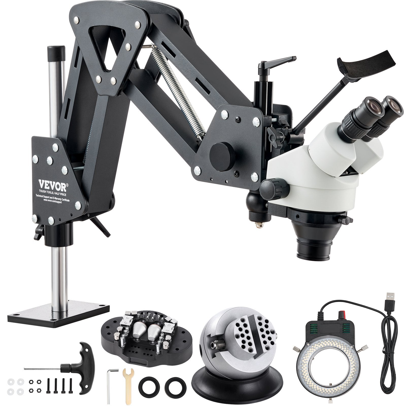 Multi-Directional Microscope with Spring Bracket, 7X-45X Magnification Jewelry Microscope, Micro Jewelry V952-WXQJTZHXDWNX0FPKWV9