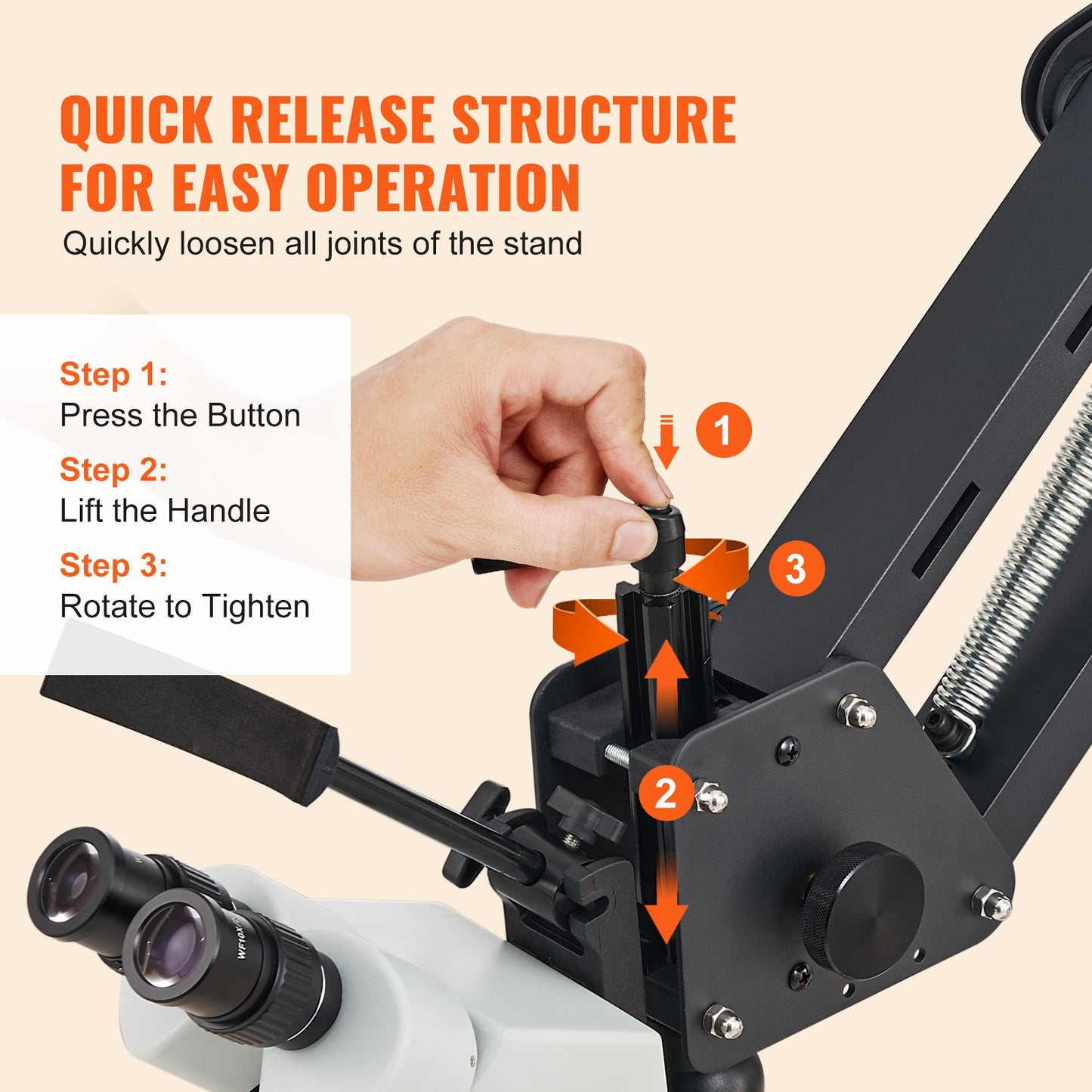 Multi-Directional Microscope with Spring Bracket, 7X-45X Magnification Jewelry Microscope, Micro Jewelry V952-WXQJTZHXDWNX0FPKWV9