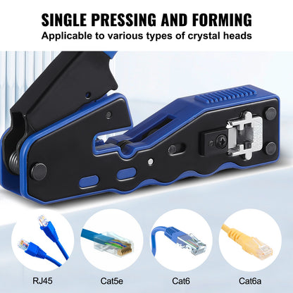RJ45 Crimp Tool Kit, Cat5e/Cat6/Cat6a Ethernet Crimper Crimp Pliers for 8-Pin Modular Plugs with 20pcs V952-WXYJQWLSJDZ28GPF7V0