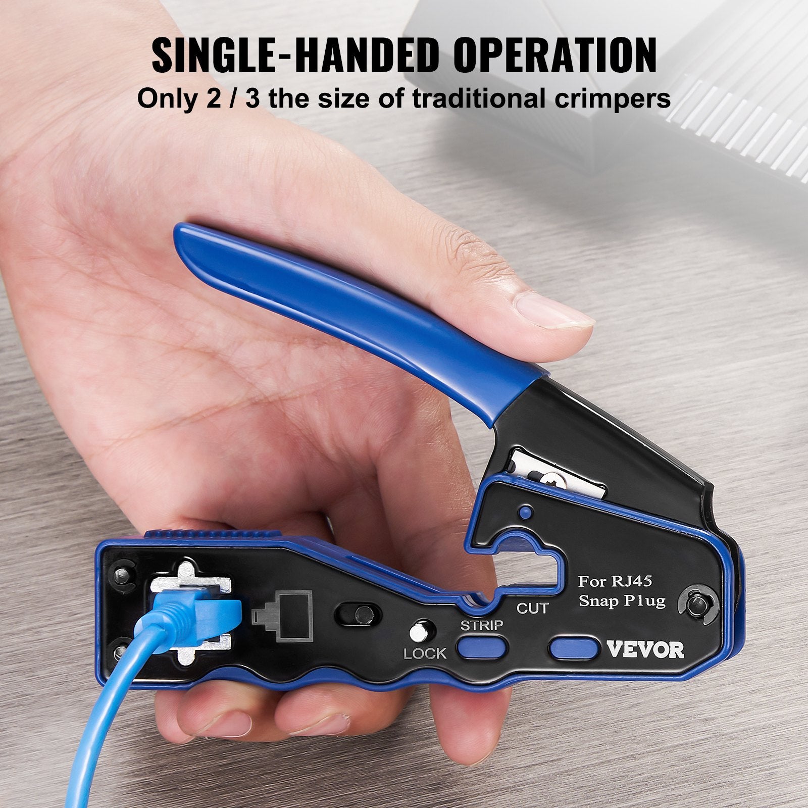 RJ45 Crimp Tool Kit, Cat5e/Cat6/Cat6a Ethernet Crimper Crimp Pliers for 8-Pin Modular Plugs with 20pcs V952-WXYJQWLSJDZ28GPF7V0