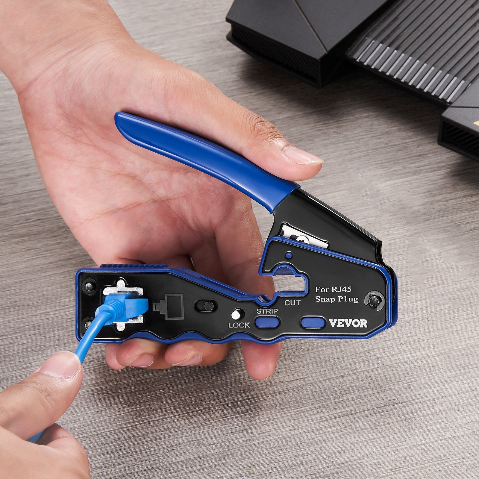 RJ45 Crimp Tool Kit, Cat5e/Cat6/Cat6a Ethernet Crimper Crimp Pliers for 8-Pin Modular Plugs with 20pcs V952-WXYJQWLSJDZ28GPF7V0