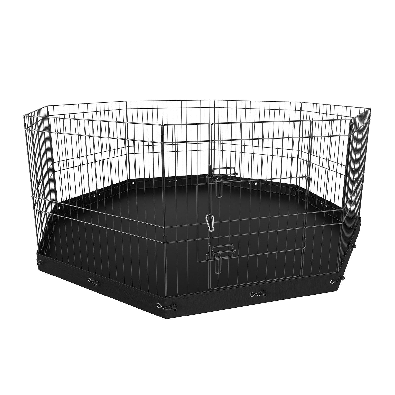 Dog Playpen, 8 Panels Foldable Metal Dog Exercise Pen with Bottom Pad, 24" H Pet Fence Puppy Crate Kennel V952-WXZZYDCWWLHS25D60V0