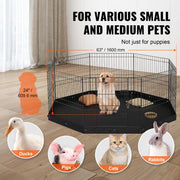 Dog Playpen, 8 Panels Foldable Metal Dog Exercise Pen with Bottom Pad, 24" H Pet Fence Puppy Crate Kennel V952-WXZZYDCWWLHS25D60V0