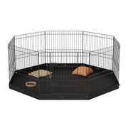 Dog Playpen, 8 Panels Foldable Metal Dog Exercise Pen with Bottom Pad, 24" H Pet Fence Puppy Crate Kennel V952-WXZZYDCWWLHS25D60V0