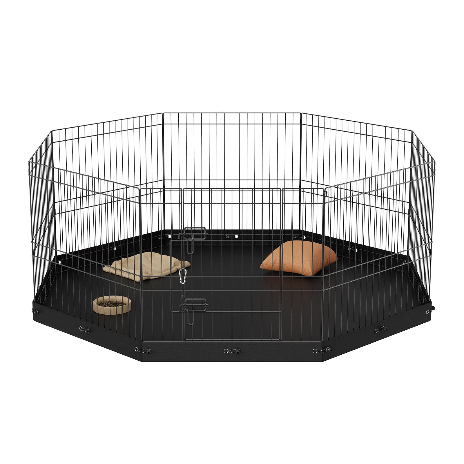 Dog Playpen, 8 Panels Foldable Metal Dog Exercise Pen with Bottom Pad, 24" H Pet Fence Puppy Crate Kennel V952-WXZZYDCWWLHS25D60V0